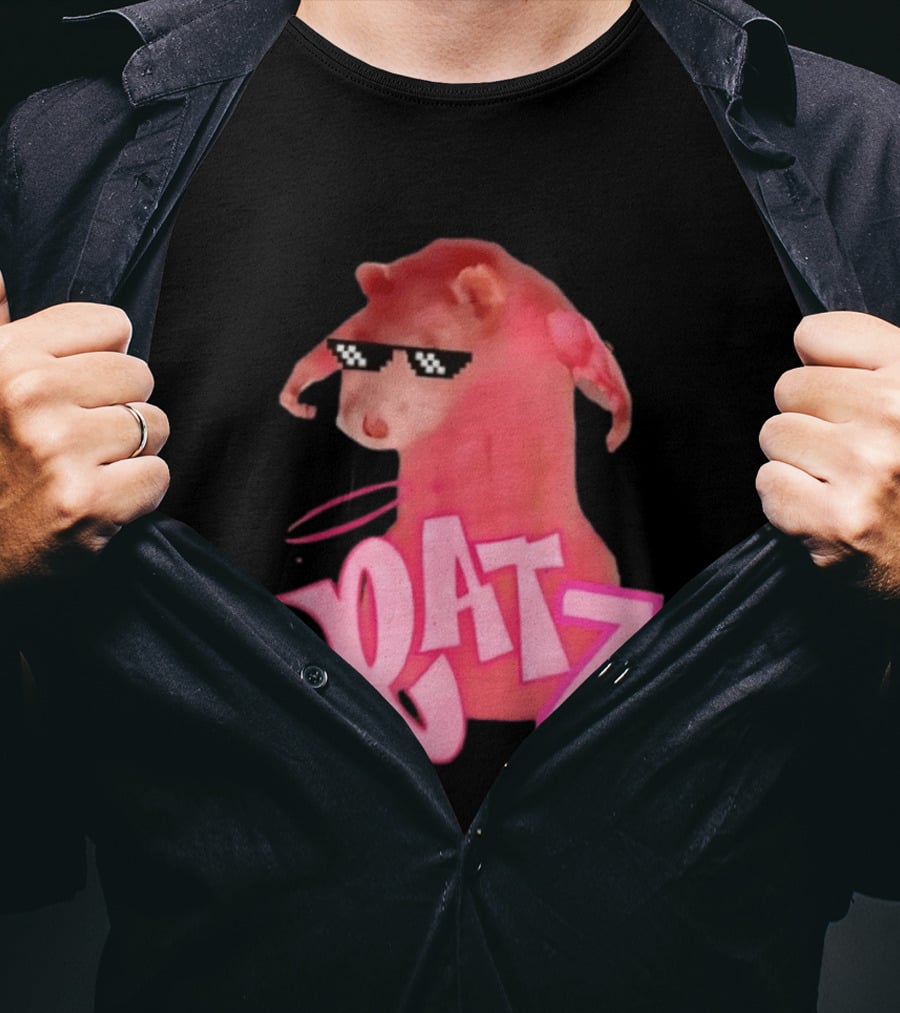 RATZ Muscular Pink Toned Rat Pixel Thug Life Sunglasses Bratz Doll T-Shirt