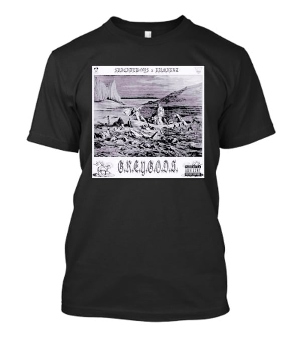 SUPREMEBOYZ X RAMIREZ G.R.E.Y G.O.D.S Album Cover Art PARENTAL ADVISORY Explicit Content T-Shirt