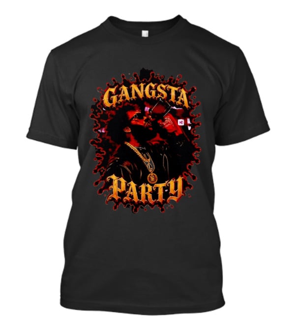 Gangsta Party Urban Hip Hop Streetwear Chain Drinking Scene T-Shirt