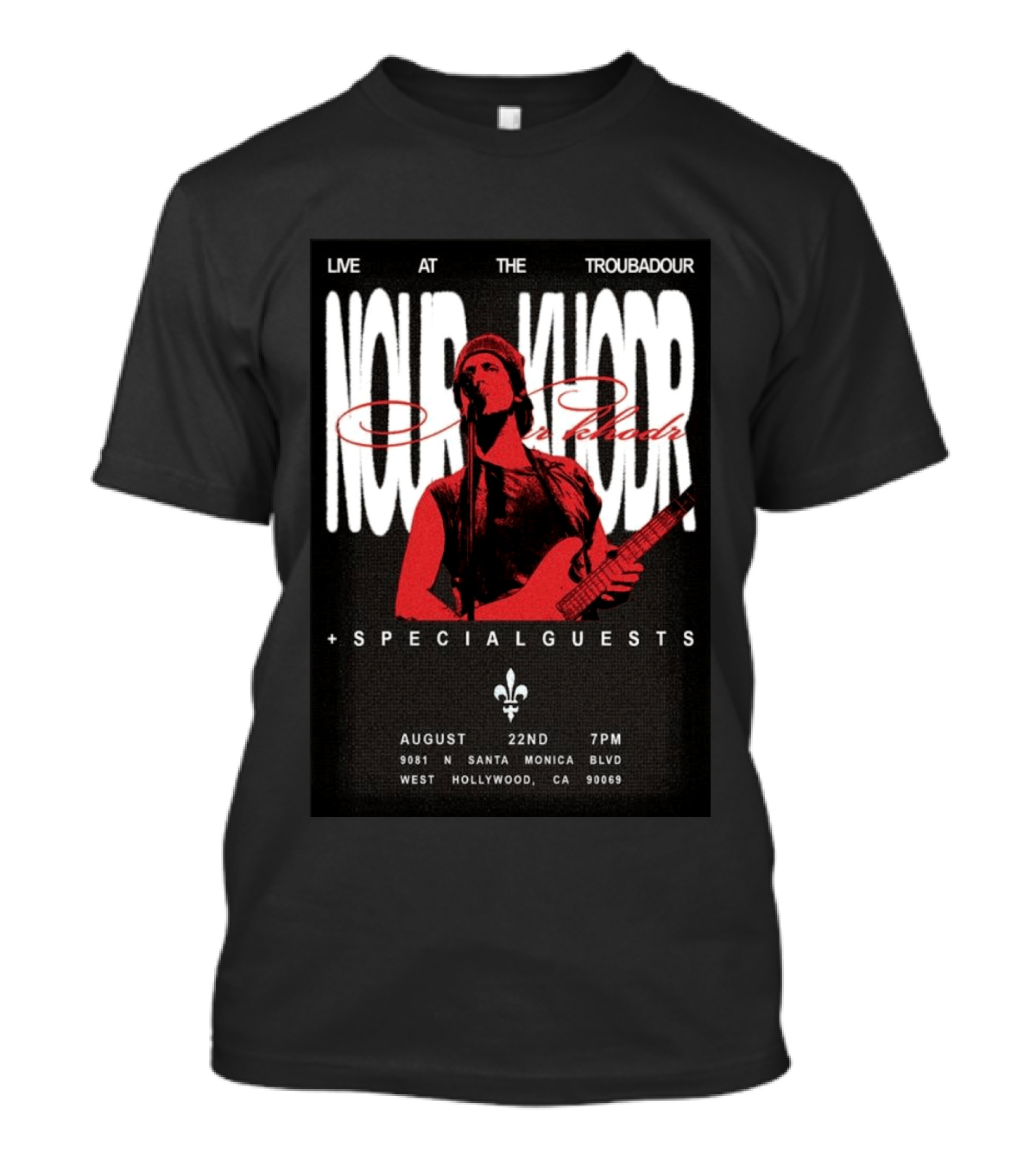 Nour Khodr Live At The Troubadour West Hollywood August 22 2026 With Special Guests T-Shirt
