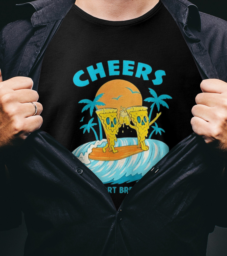 Pizza Port Brewing Co Cheers Surfing Pizza Wave T-Shirt