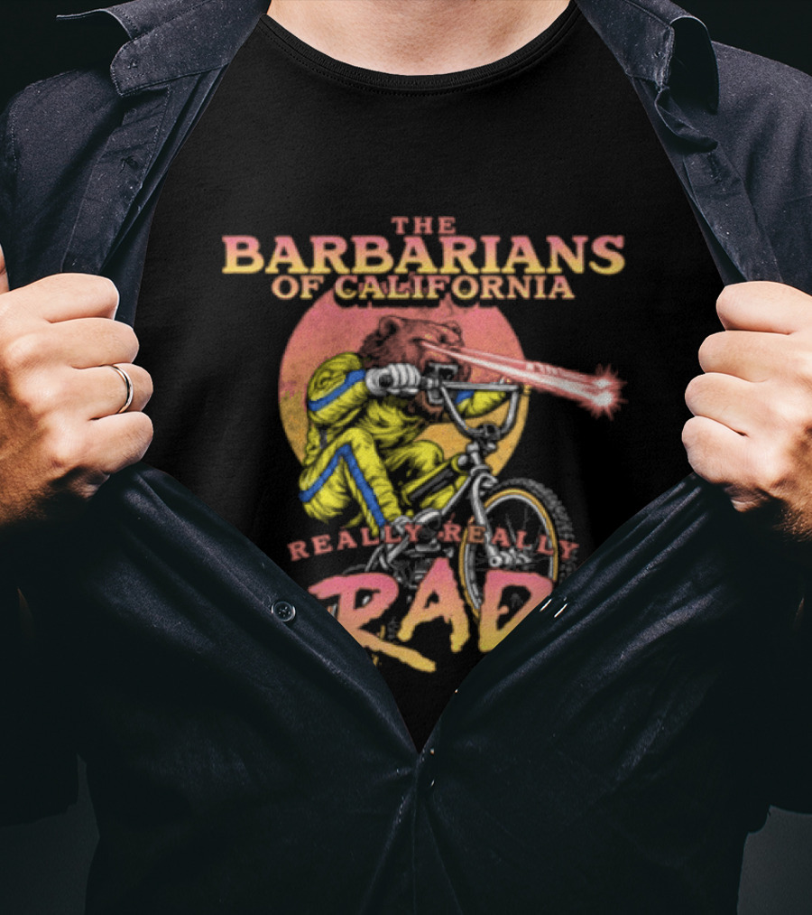 The Barbarians Of California Really Really Rad Cyclist Sunset Retro Vibes T-Shirt