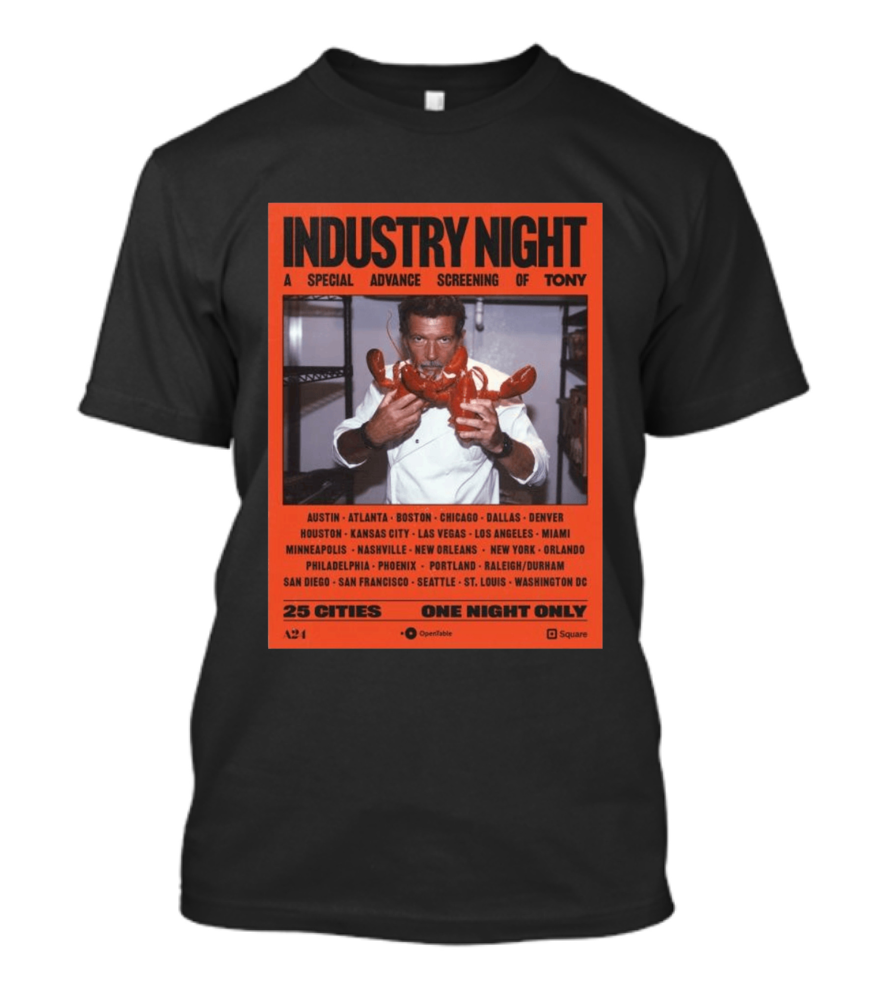 Industry Night A Special Advance Screening Of Tony Live 25 Cities One Night Only T-Shirt
