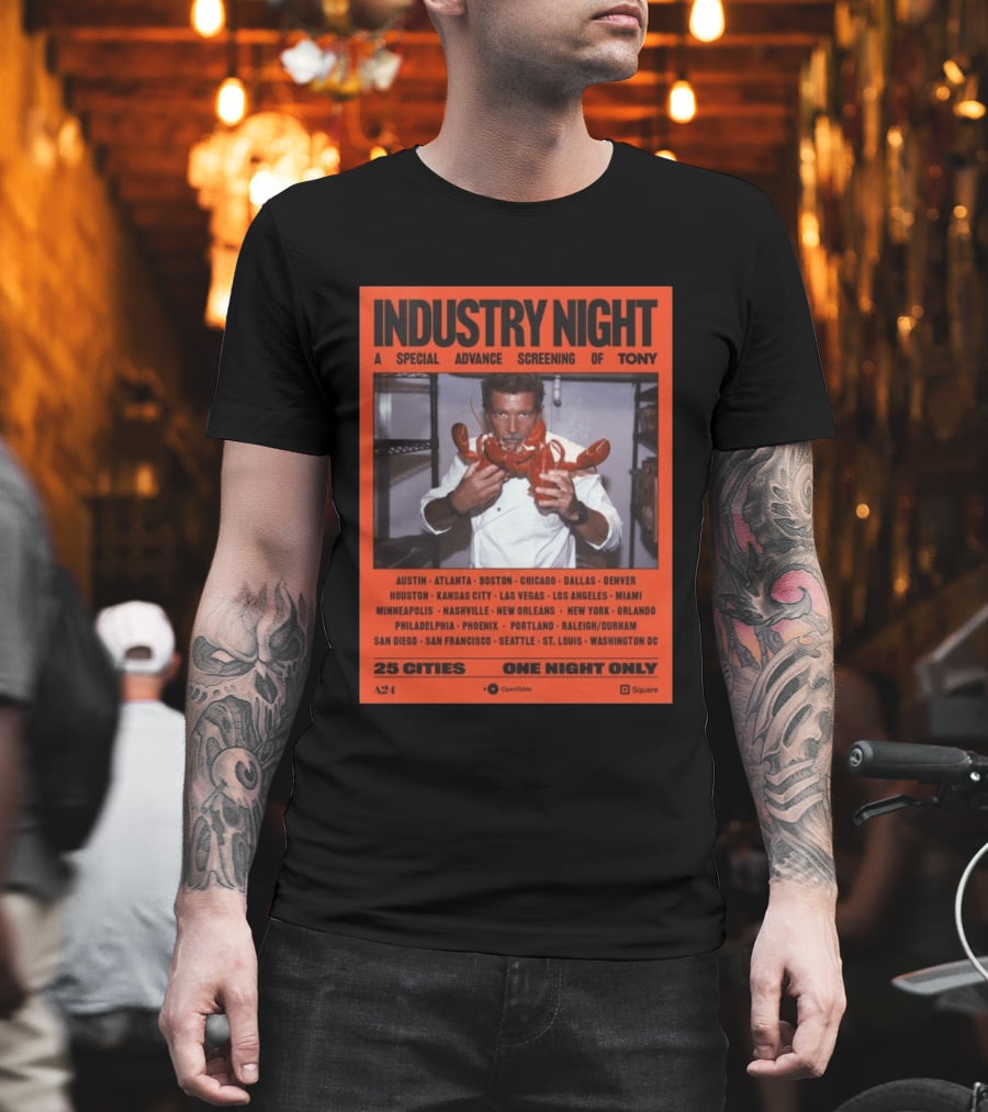 Industry Night A Special Advance Screening Of Tony Live 25 Cities One Night Only T-Shirt