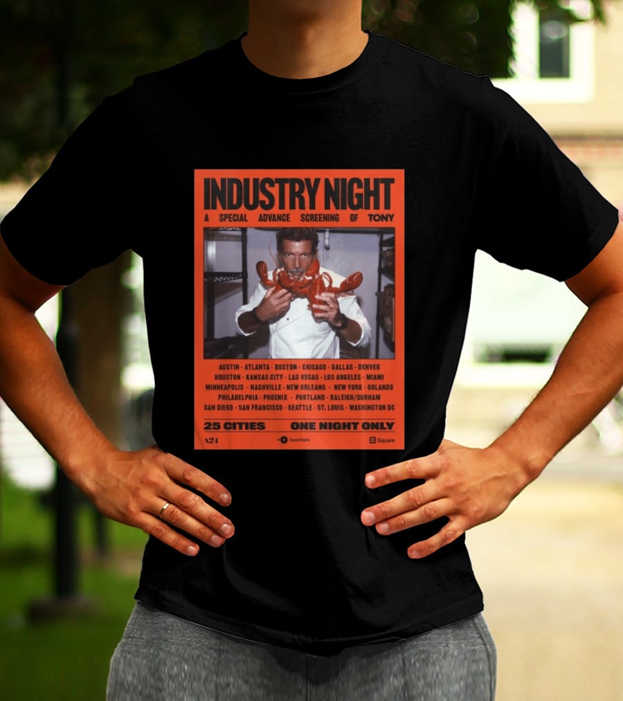 Industry Night A Special Advance Screening Of Tony Live 25 Cities One Night Only T-Shirt
