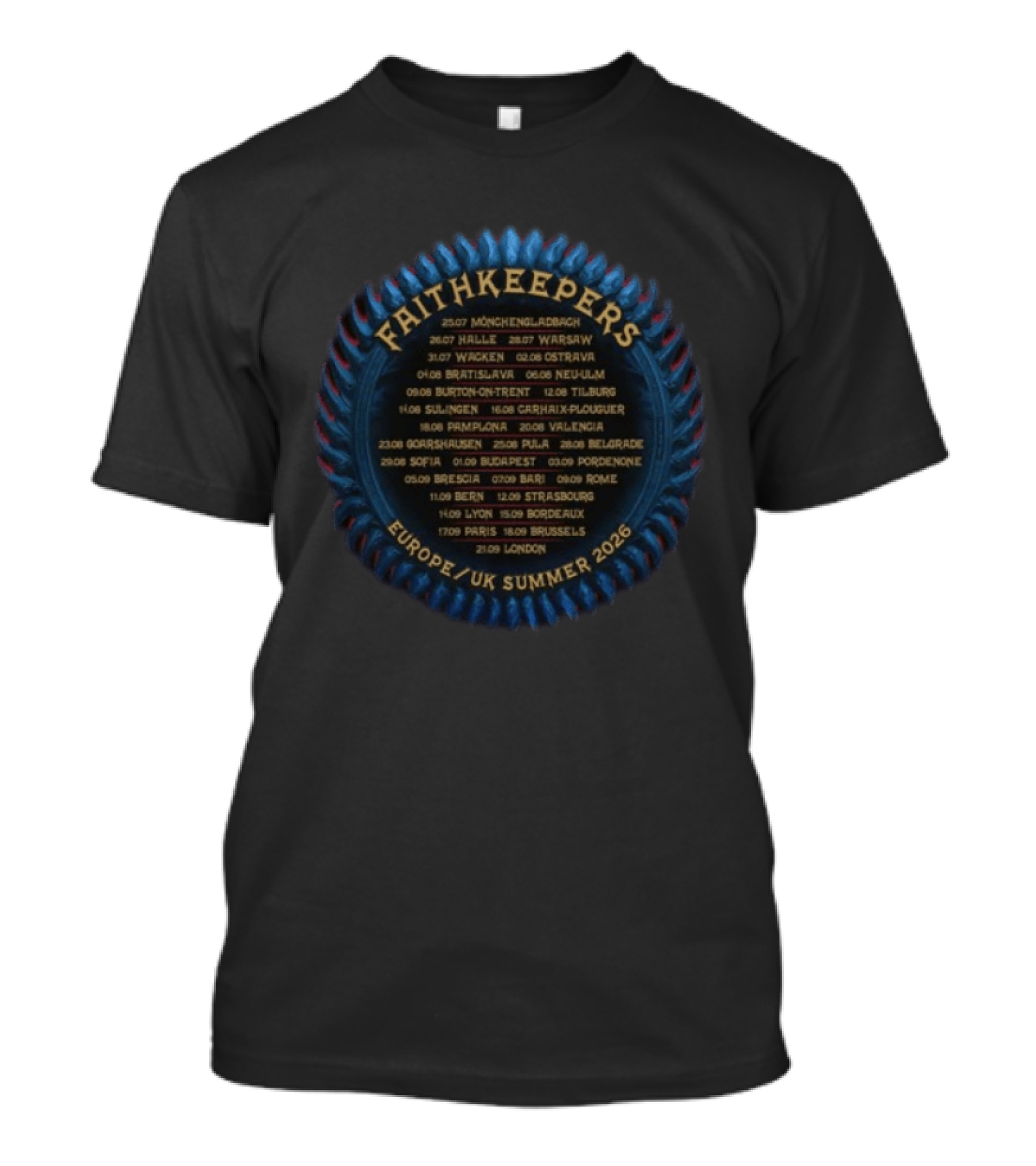 Faithkeepers Europe UK Summer 2026 Tour Dates Judas Priest T-Shirt