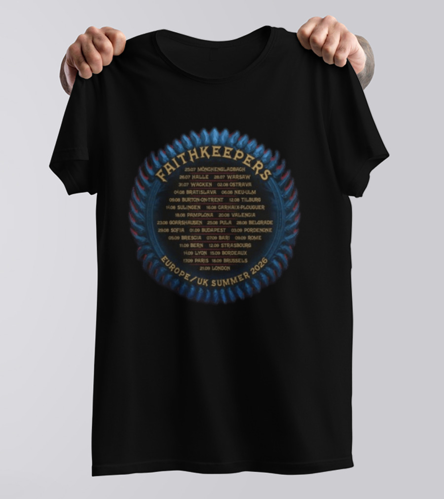 Faithkeepers Europe UK Summer 2026 Tour Dates Judas Priest T-Shirt