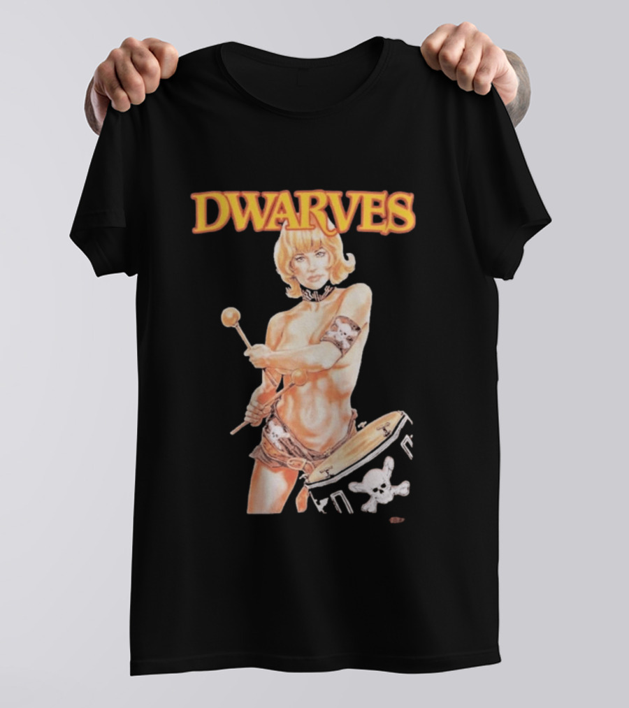 Dwarves Drummer Girl Fantasy T-Shirt