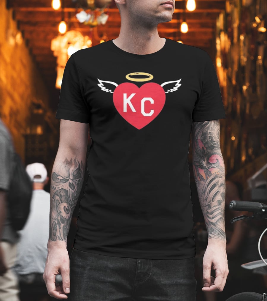 Kansas City Chiefs KC Heart Wings Halo T-Shirt
