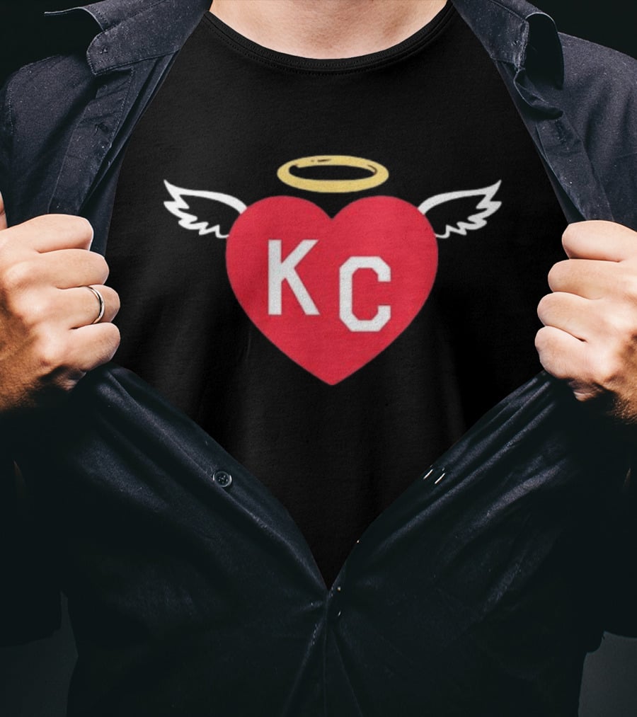 Kansas City Chiefs KC Heart Wings Halo T-Shirt