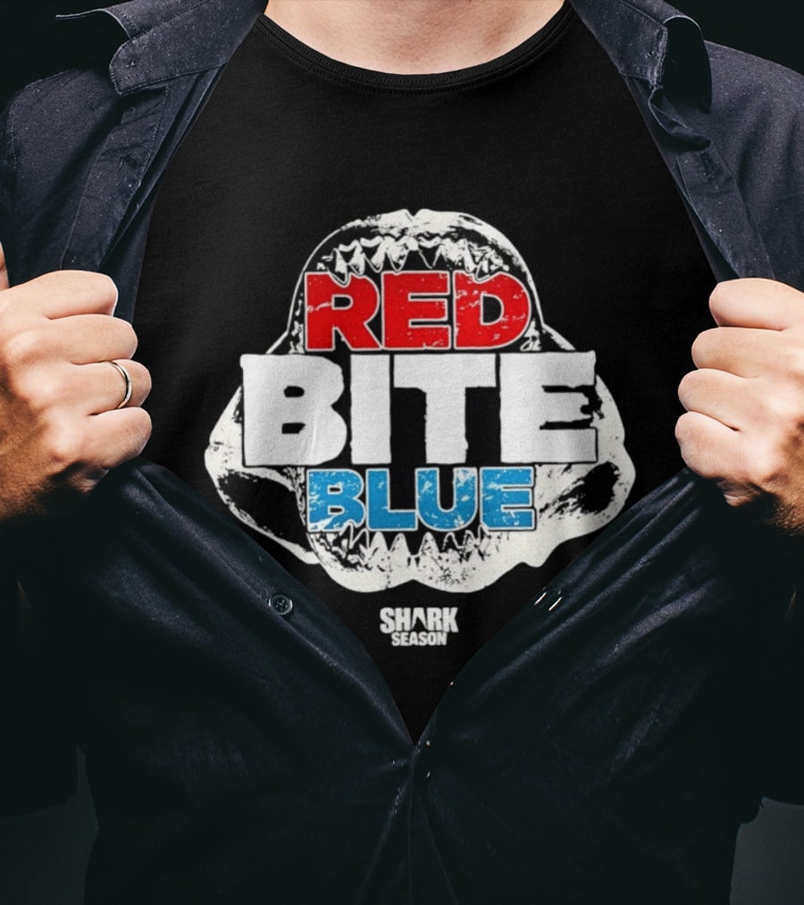 Red Bite Blue Shark Season Ocean Marine Life T-Shirt
