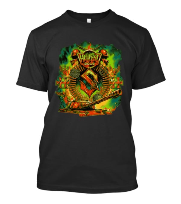 Sabaton Hellfest 2026 Event Flame Tank Skull Cross T-Shirt
