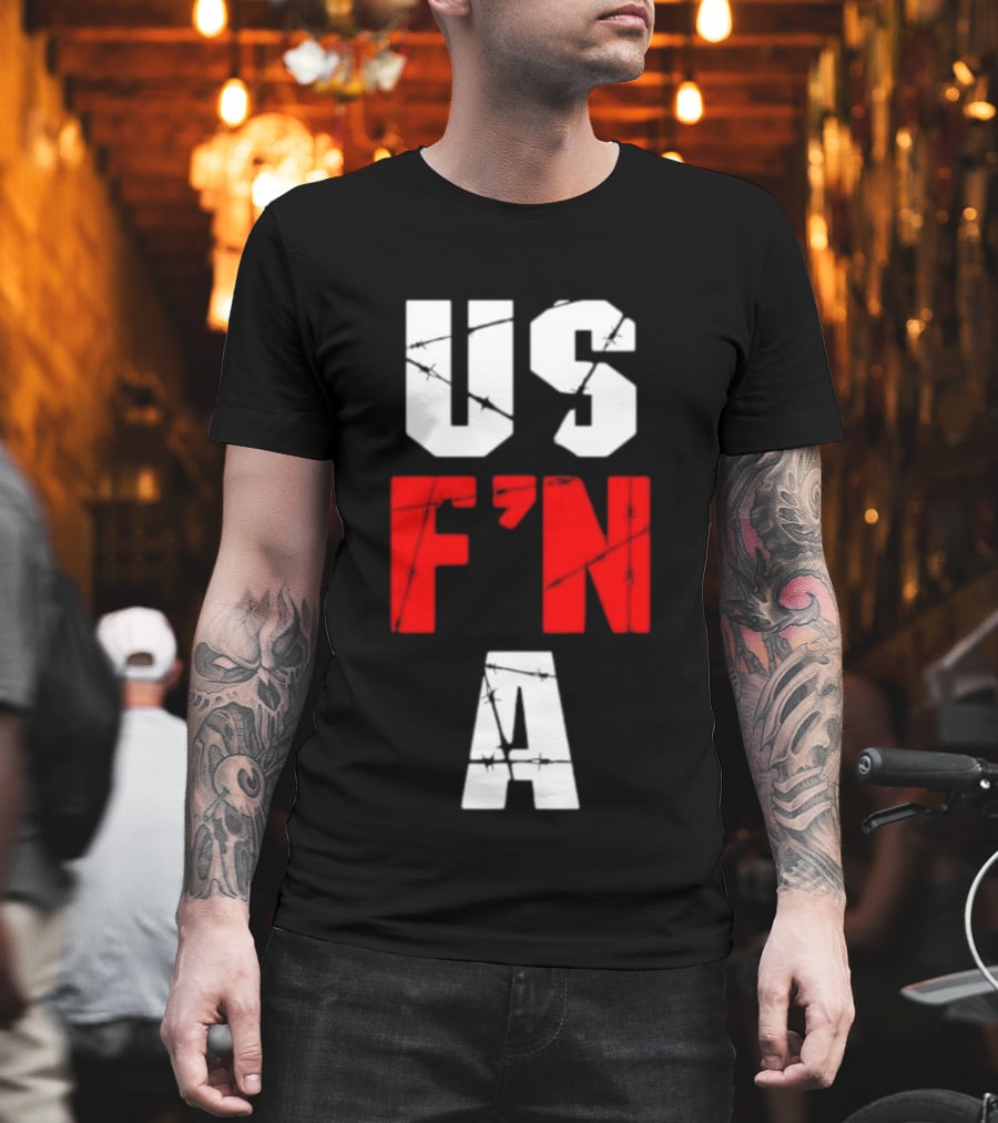 United States US F N A Barbed Wire T-Shirt