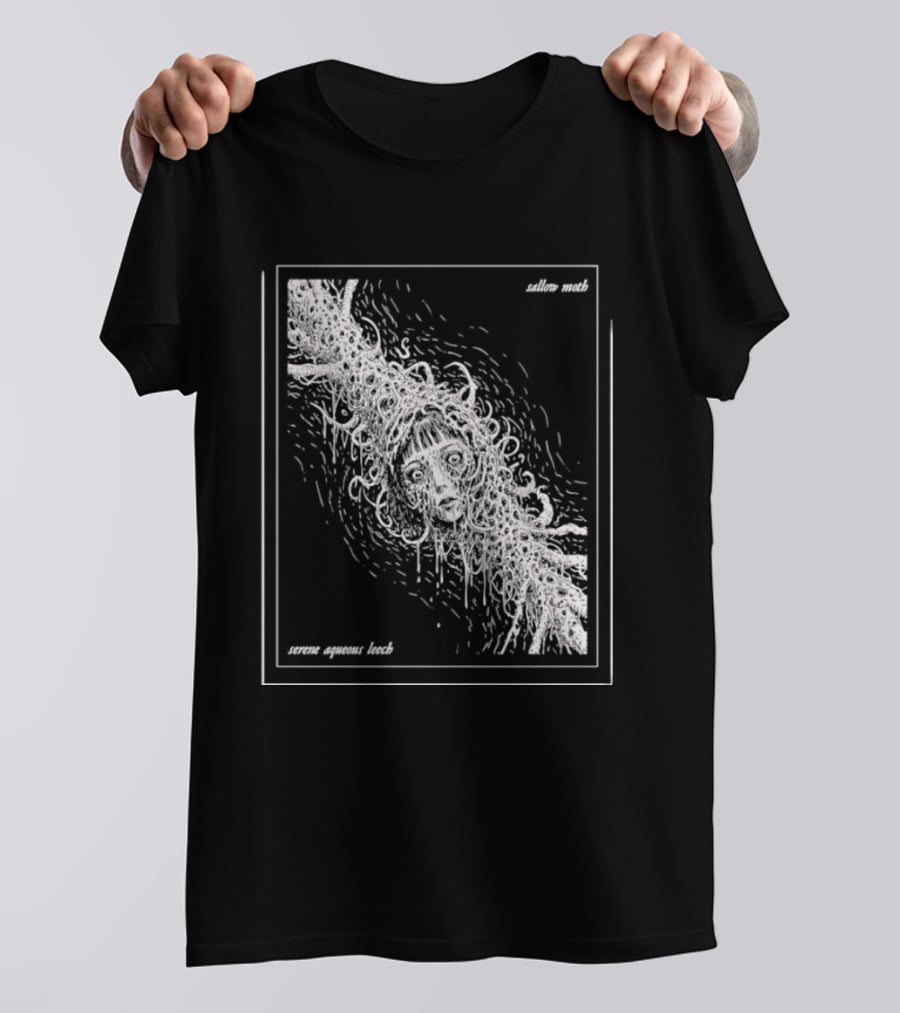 Sallow Moth Serene Aqueous Leech Surreal Horror Waveform T-Shirt