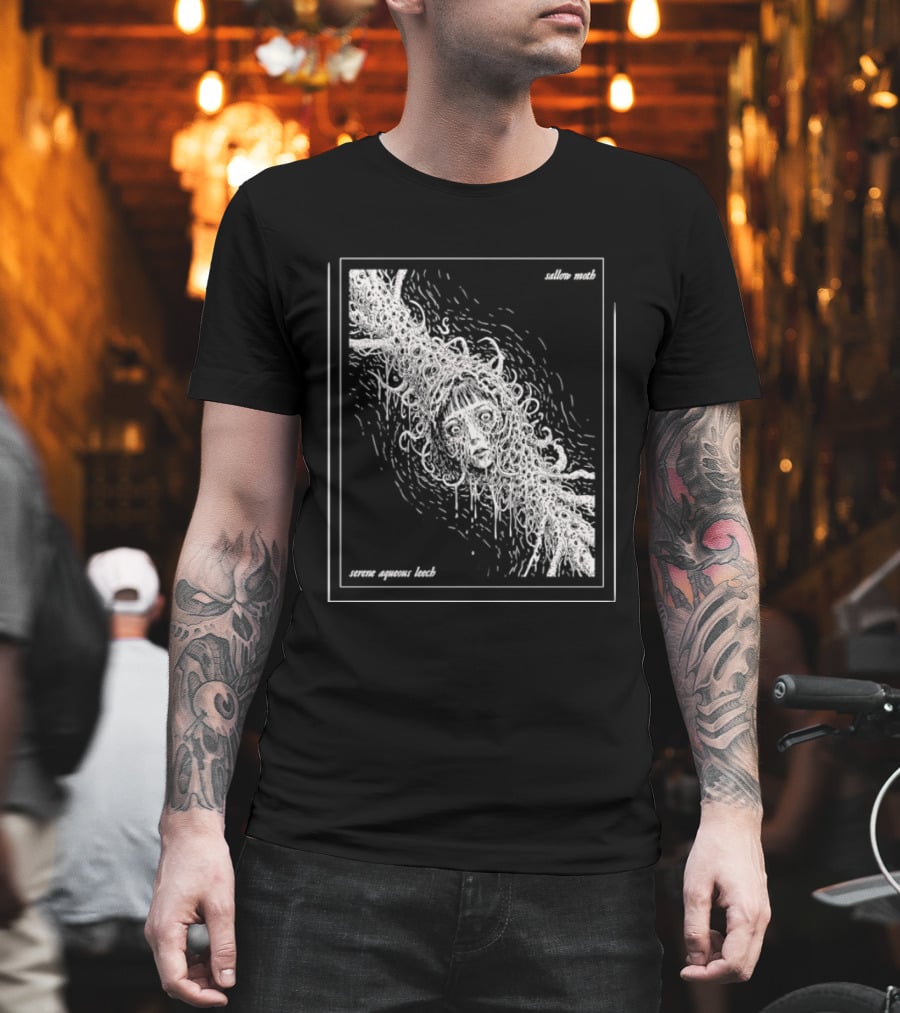 Sallow Moth Serene Aqueous Leech Surreal Horror Waveform T-Shirt