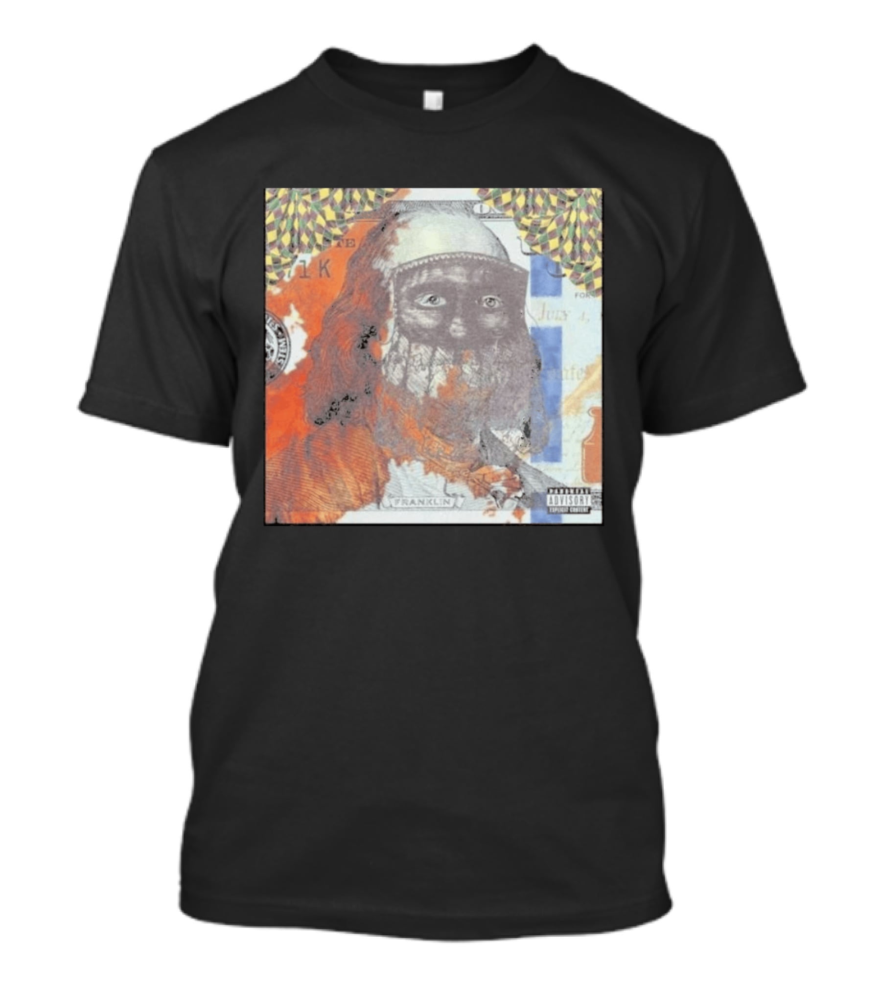 US Vs. Them Franklin Money Mask Art Parental Advisory T-Shirt