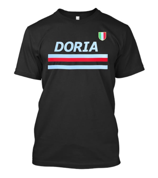 Doria Sampdoria Italian Football Blue Red Stripe Shield T-Shirt