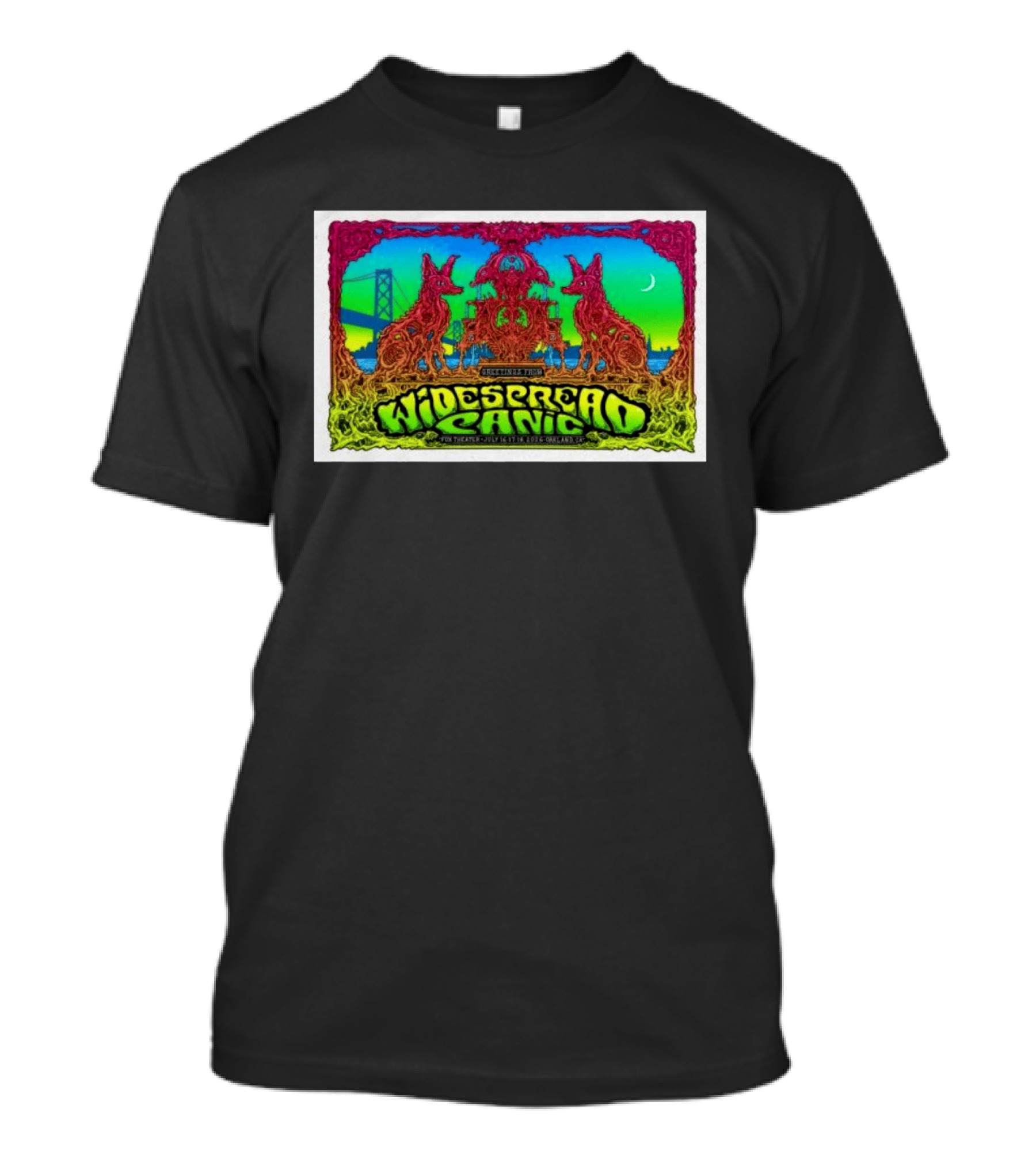 Widespread Panic Live At Fox Theater Oakland Jul 16 18 2026 Concert With Psychedelic Art And Bridge T-Shirt