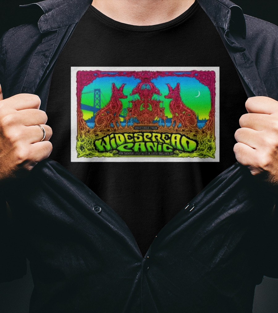 Widespread Panic Live At Fox Theater Oakland Jul 16 18 2026 Concert With Psychedelic Art And Bridge T-Shirt
