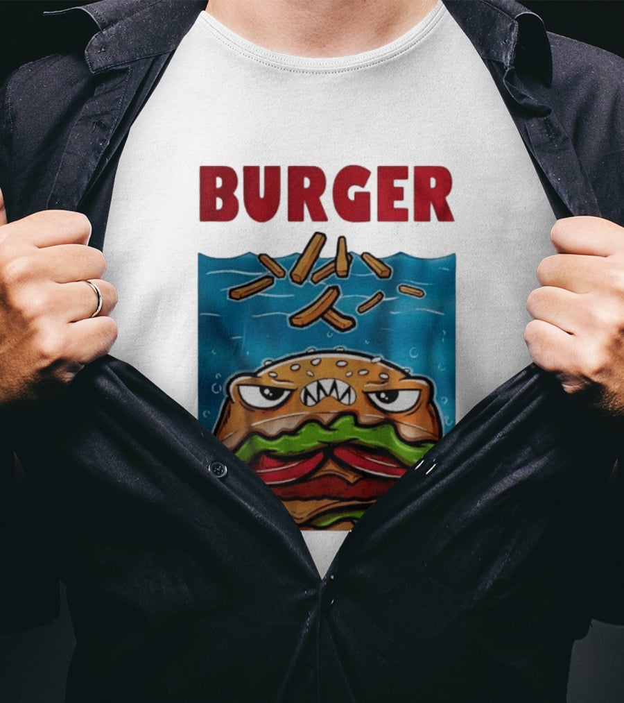 Angry Burger With Fries Burger T-Shirt