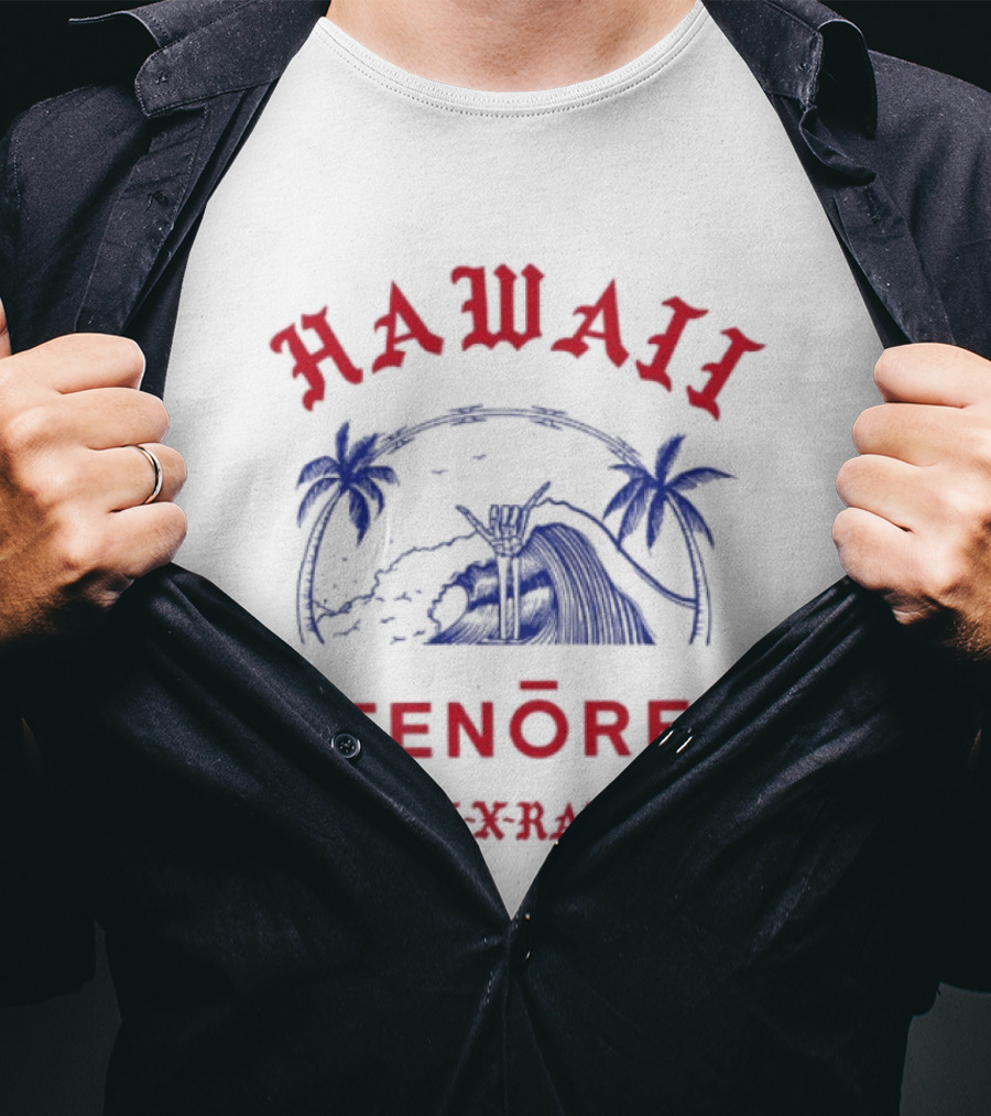 Hawaii Tenōre Born X Raised Wave And Palm Trees T-Shirt