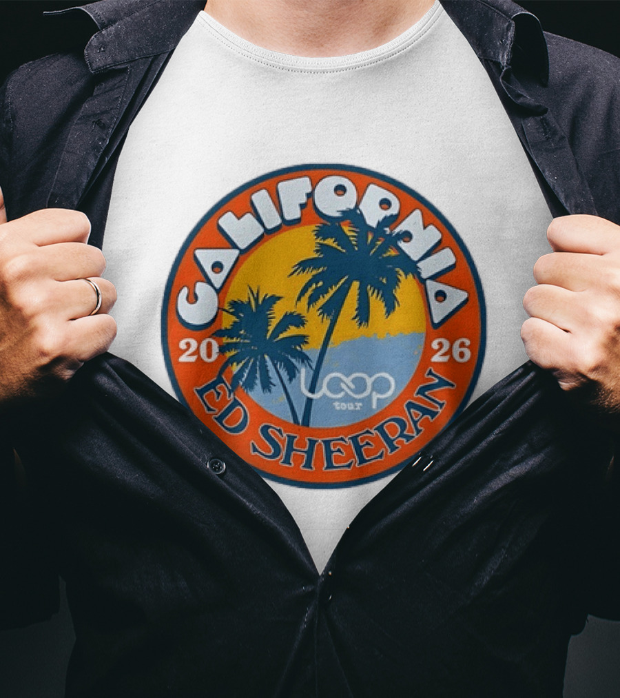 California 2026 Ed Sheeran Loop Tour Palm Trees Circle T-Shirt