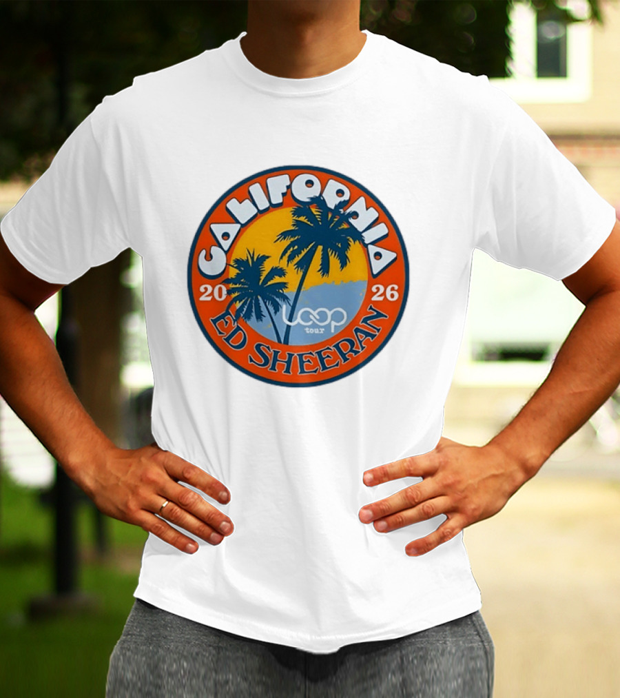 California 2026 Ed Sheeran Loop Tour Palm Trees Circle T-Shirt
