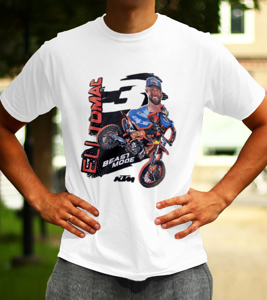 Eli Tomac Beast Mode KTM Motocross Supercross Racing 3 Pro Rider T-Shirt
