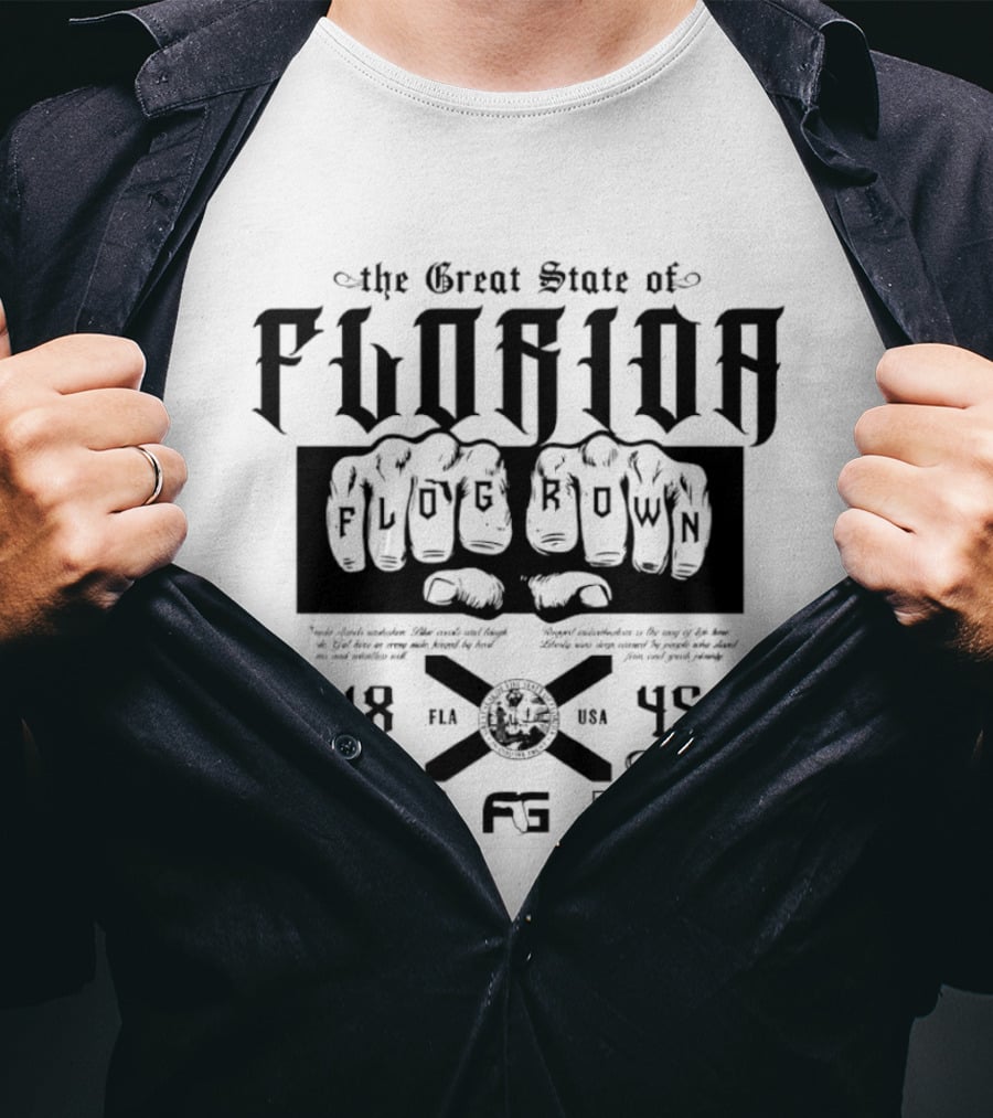 FloGrown The Great State Of Florida Unrestricted Lifestyle 1845 T-Shirt