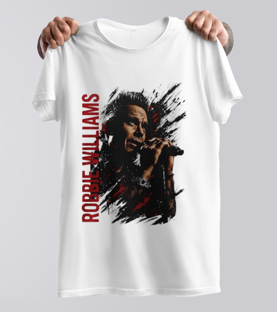 Robbie Williams Pop Star Singer Microphone Performance T-Shirt