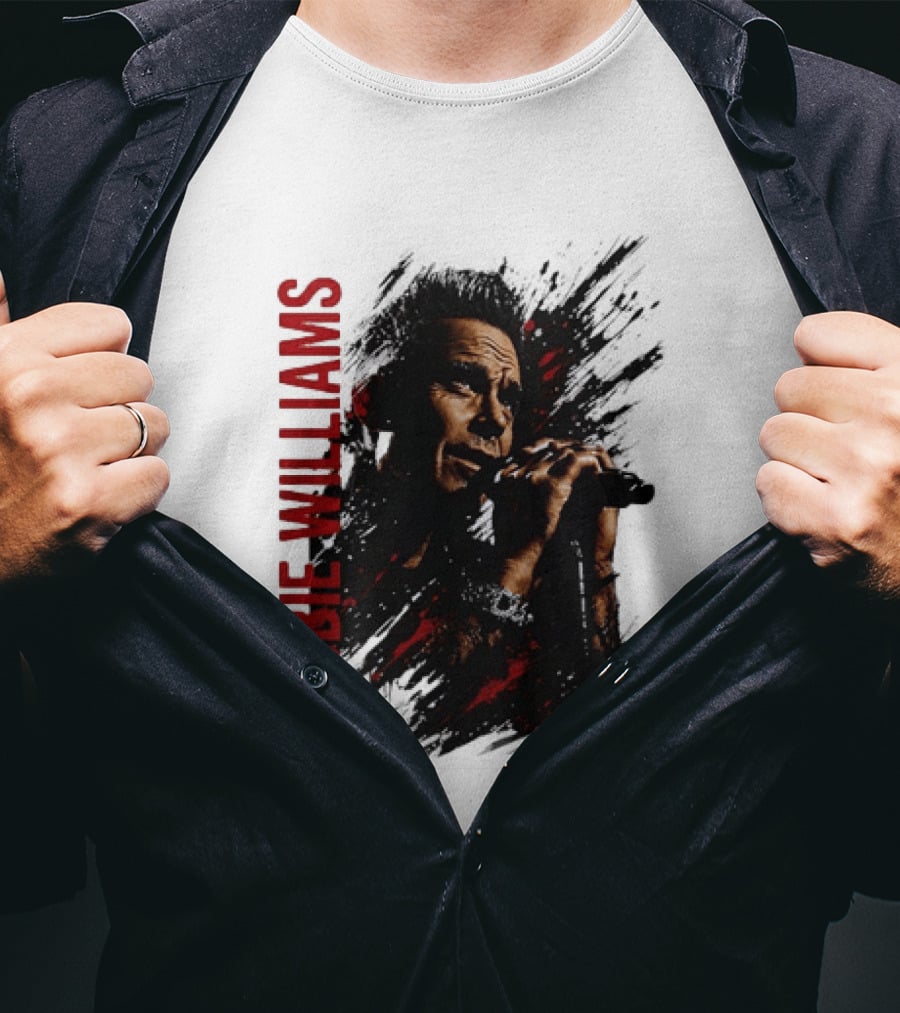 Robbie Williams Pop Star Singer Microphone Performance T-Shirt