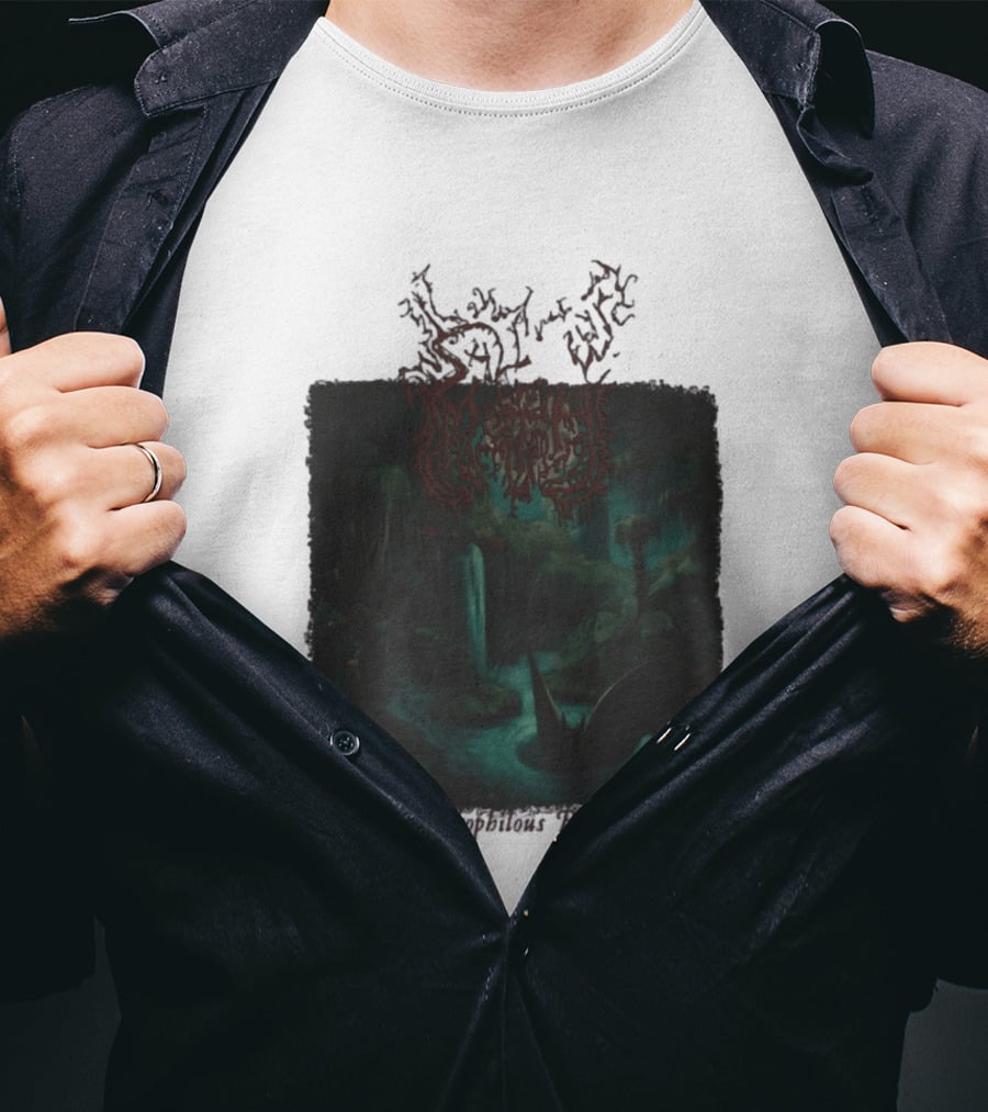 Sallow Hydrophilous Brood Metal Nightmare Forest Scene T-Shirt