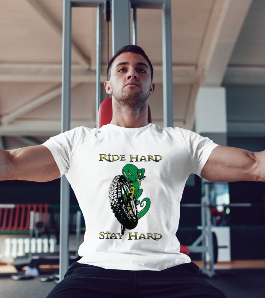 Sobe Chameleon Ride Hard Stay Hard Mountain Biking Tire Concept T-Shirt