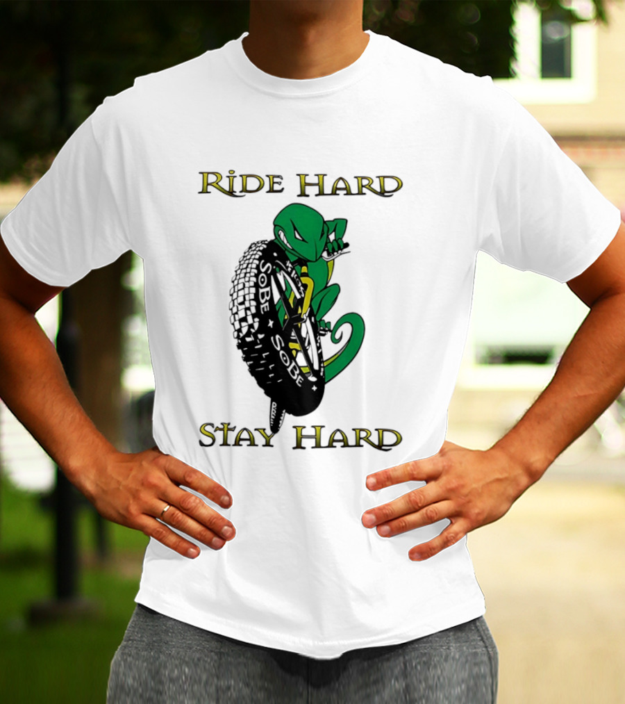 Sobe Chameleon Ride Hard Stay Hard Mountain Biking Tire Concept T-Shirt
