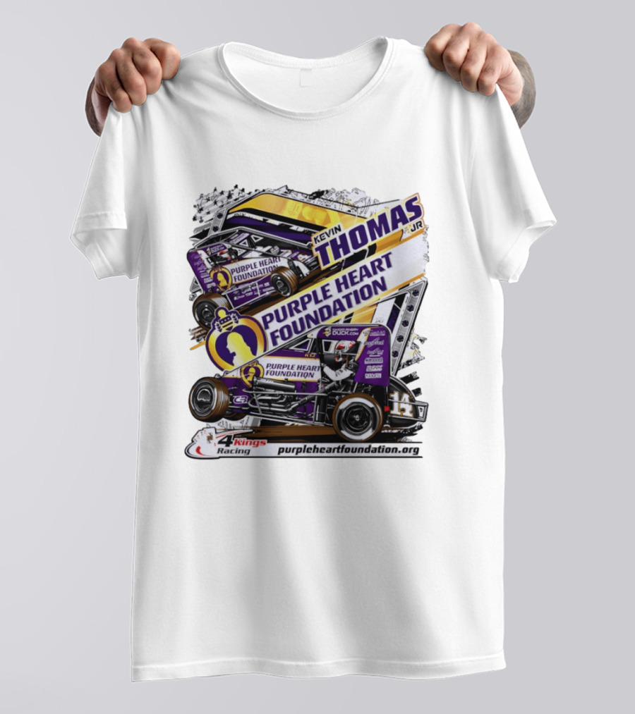 Kevin Thomas Jr Purple Heart Foundation Sprint Car 4 Kings Racing T-Shirt