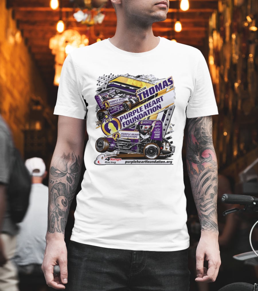 Kevin Thomas Jr Purple Heart Foundation Sprint Car 4 Kings Racing T-Shirt