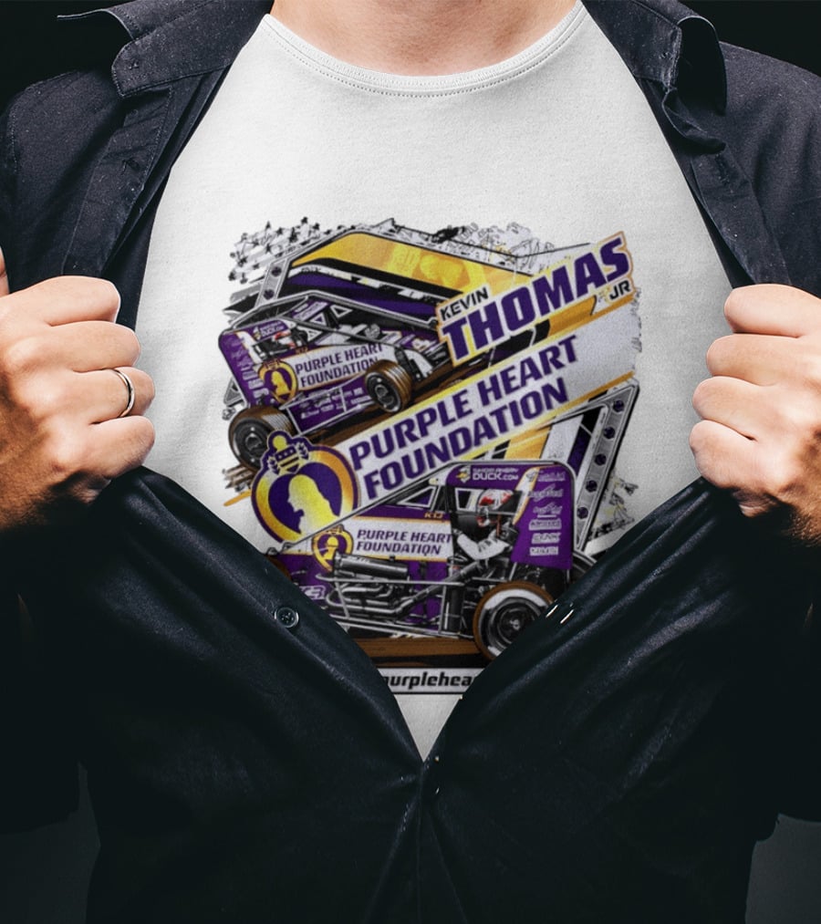 Kevin Thomas Jr Purple Heart Foundation Sprint Car 4 Kings Racing T-Shirt