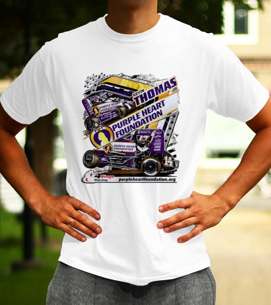 Kevin Thomas Jr Purple Heart Foundation Sprint Car 4 Kings Racing T-Shirt