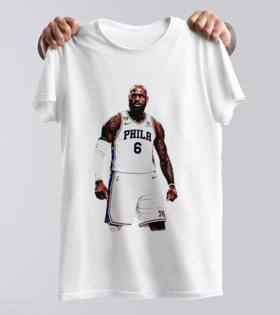 LeBron James Philadelphia 76ers Number 6 NBA Jersey T-Shirt
