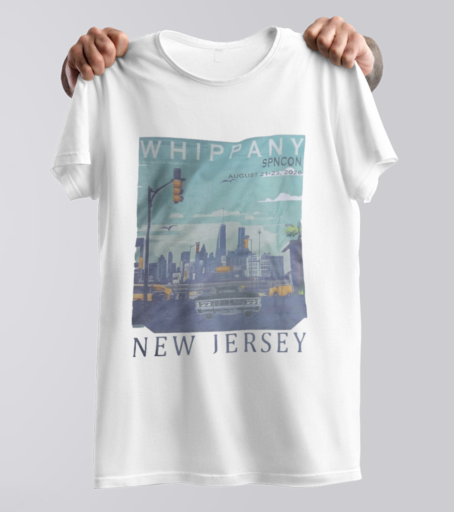 Whippany SPNCON August 21 23 2026 New Jersey Supernatural Convention Skyline Car Traffic Light T-Shirt