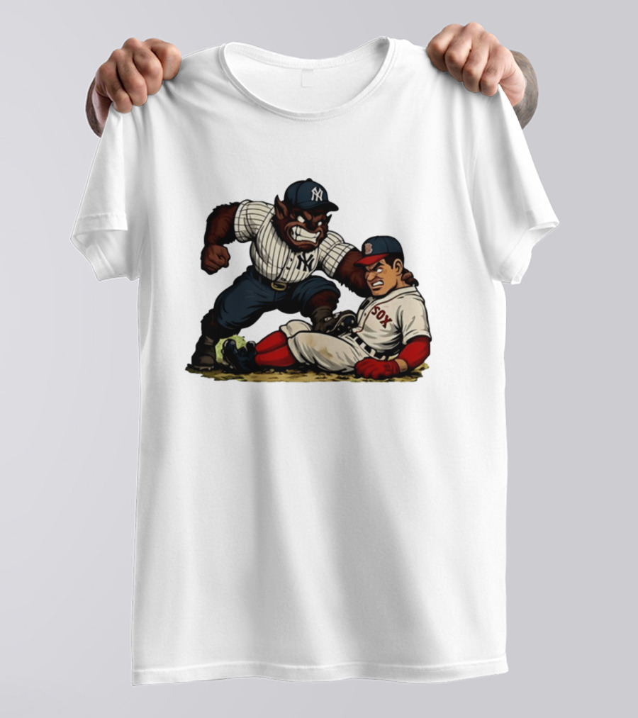 New York Yankees Werewolf Vs Boston Red Sox Player Showdown T-Shirt