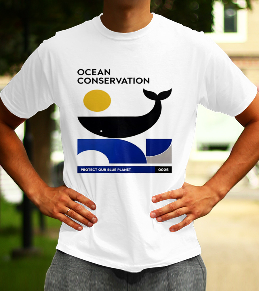 Ocean Conservation Whale Graphic Protect Our Blue Planet T-Shirt