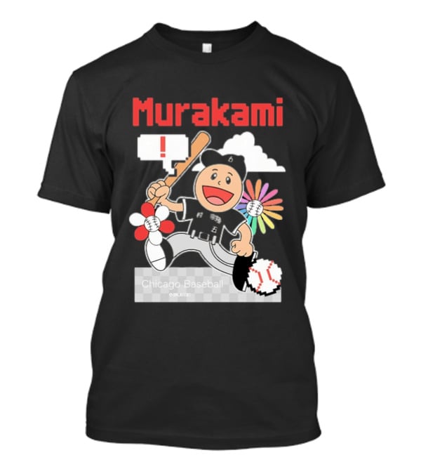 Murakami Chicago Baseball Munetaka Flower Baseball Cartoon T-Shirt