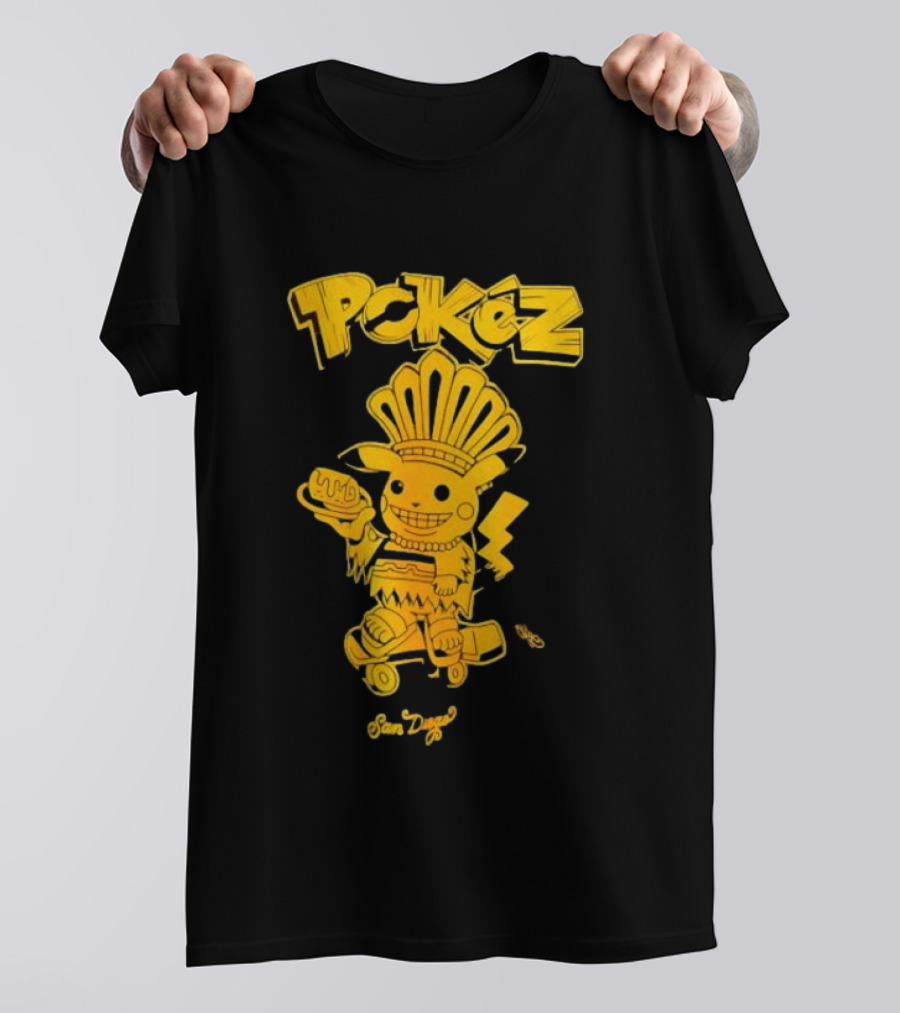 Pikachu Pokez San Diego Skateboard Taco Fun T-Shirt