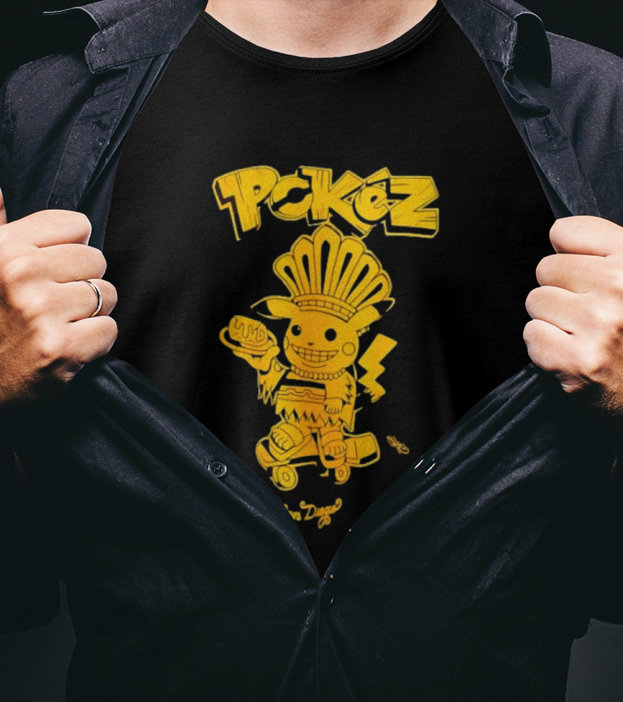 Pikachu Pokez San Diego Skateboard Taco Fun T-Shirt