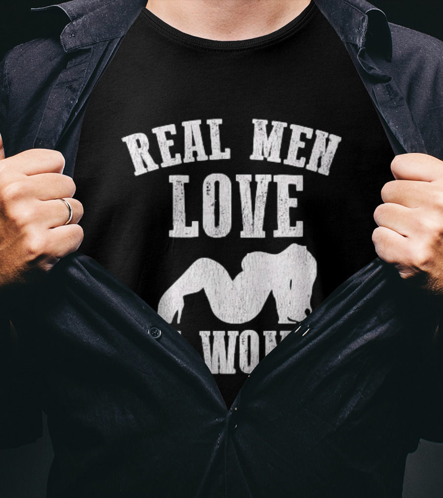 Real Men Love Big Women Distressed T-Shirt