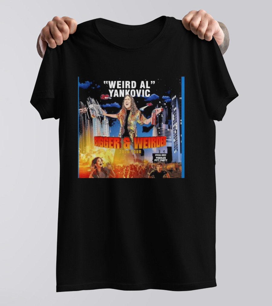 Weird Al Yankovic Bigger & Weirder 2026 Tour Special Guest Puddles Pity Party T-Shirt