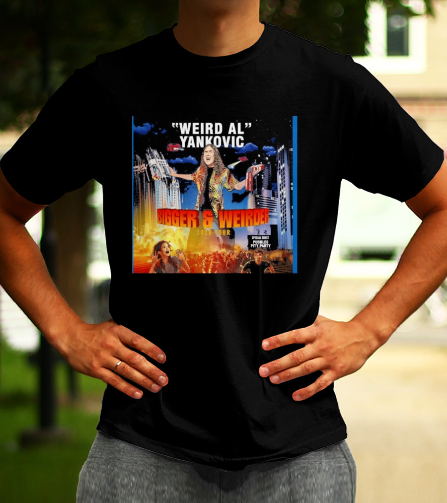 Weird Al Yankovic Bigger & Weirder 2026 Tour Special Guest Puddles Pity Party T-Shirt