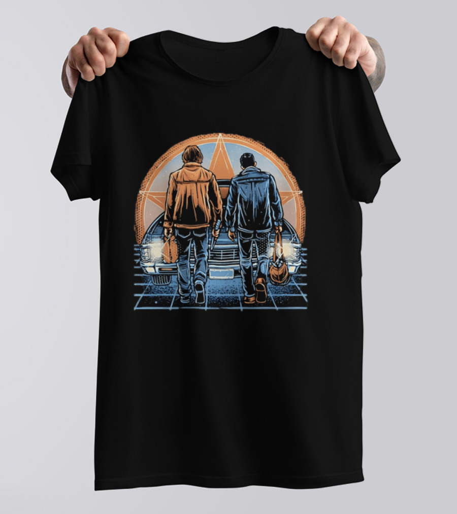 Sam And Dean Winchester Impala Star Supernatural T-Shirt