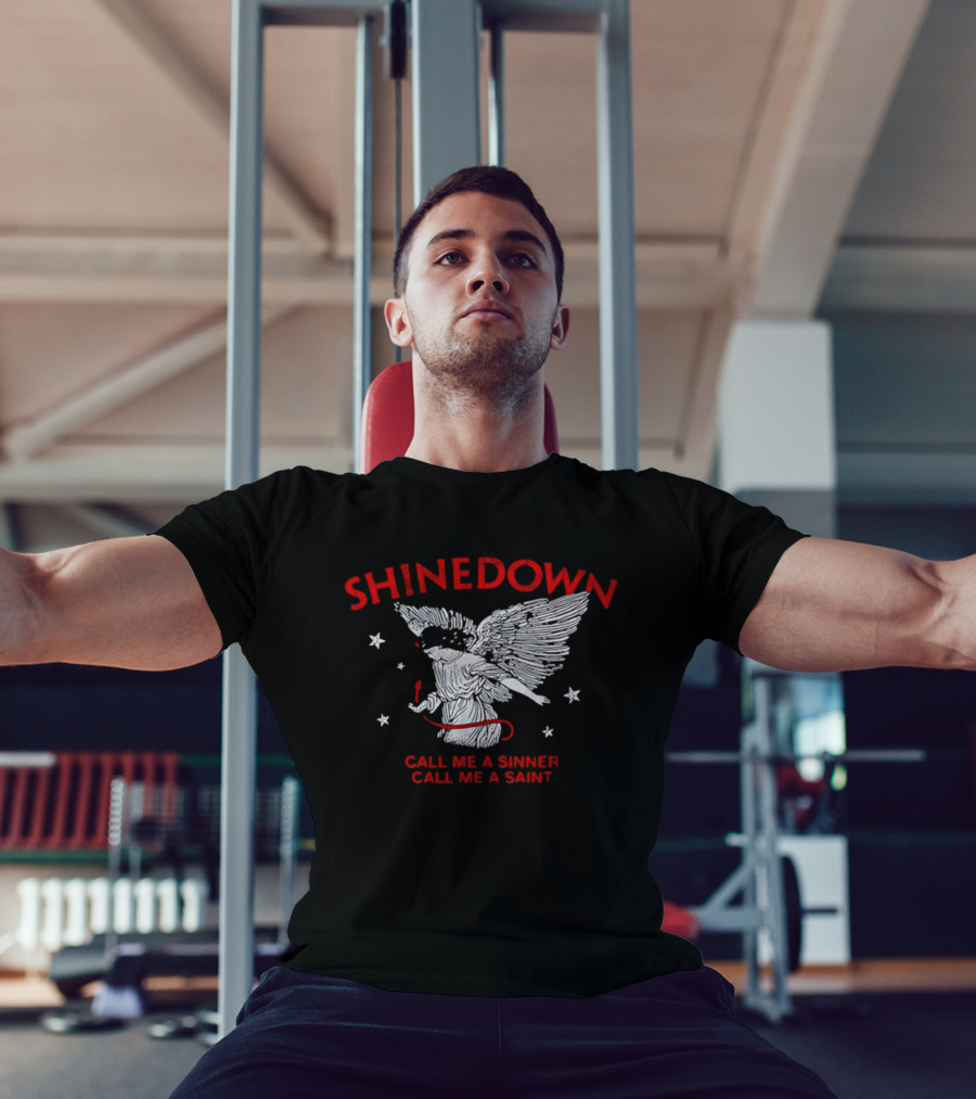 Shinedown Call Me A Sinner Call Me A Saint Angel Wings And Stars T-Shirt